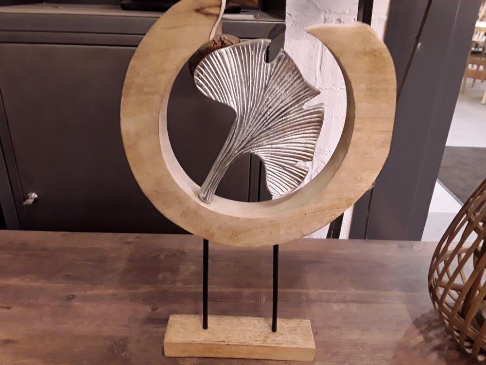 SCULPTURE MODERNE BOIS ET METAL 