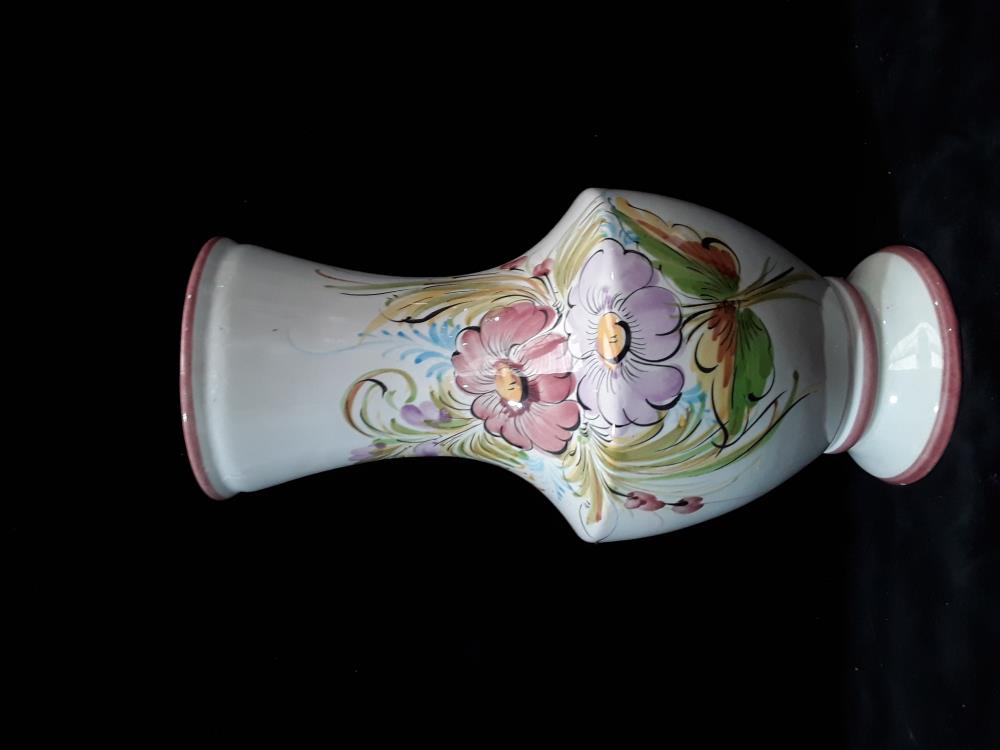 VASE FLEURS PEINTES