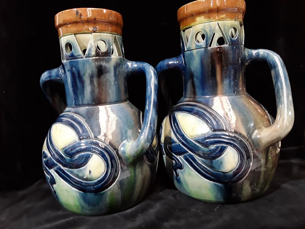 PAIRE DE VASE 1900 GRÈS ÉMAILLÉ