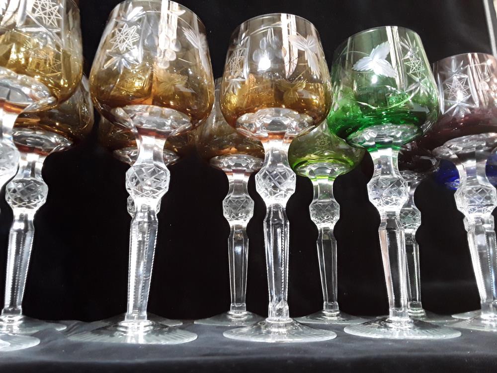 SERVICE DE VERRE EN CRISTAL COLORE 10 PIECES