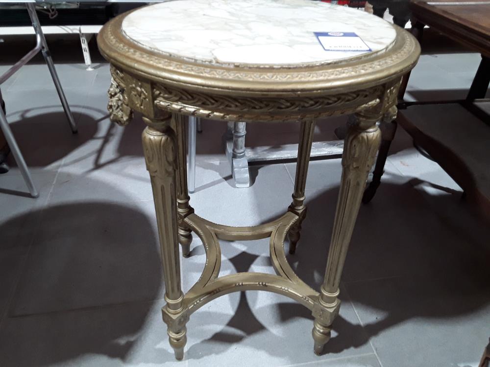 GUERIDON DORE AVEC MARBRE STYLE L XVI