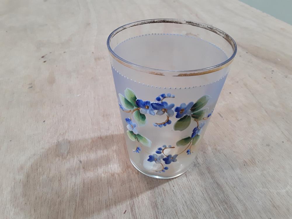 VERRE ÉMAILLÉ BLEU 
