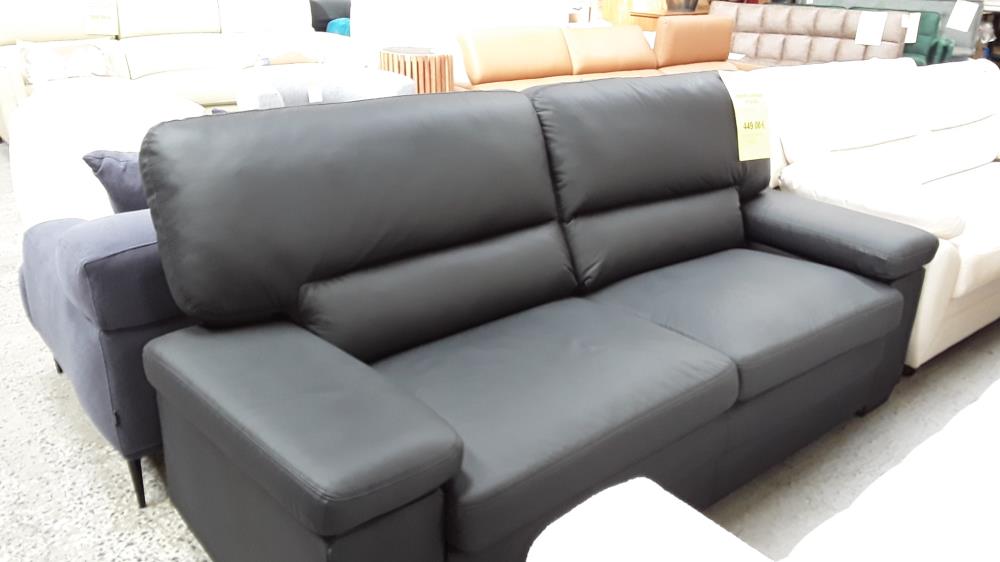 CANAPÉ CUIR NOIR  3 PLACES 