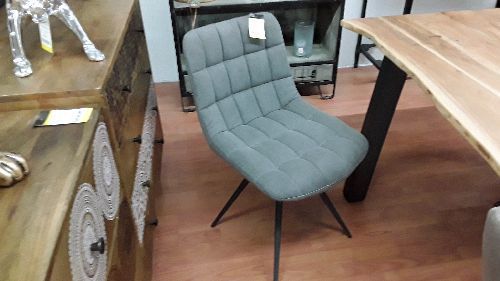 CHAISE  GRILLE TUBE CARRE JEANS ANTHRACITE 