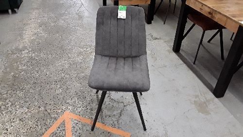 CHAISE VELOURS STRAIGHT GRIS  VELVET /NEUF DESTOCK 