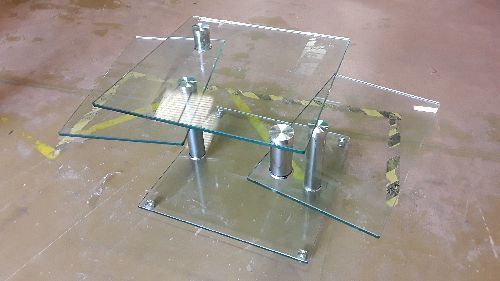 TABLE BASSE CARREE VERRE