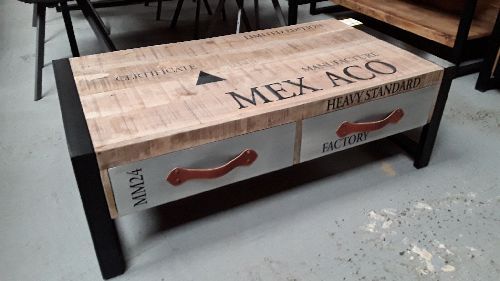 TABLE BASSE  MANGUIER 2 TIROIRS  MEXACO 