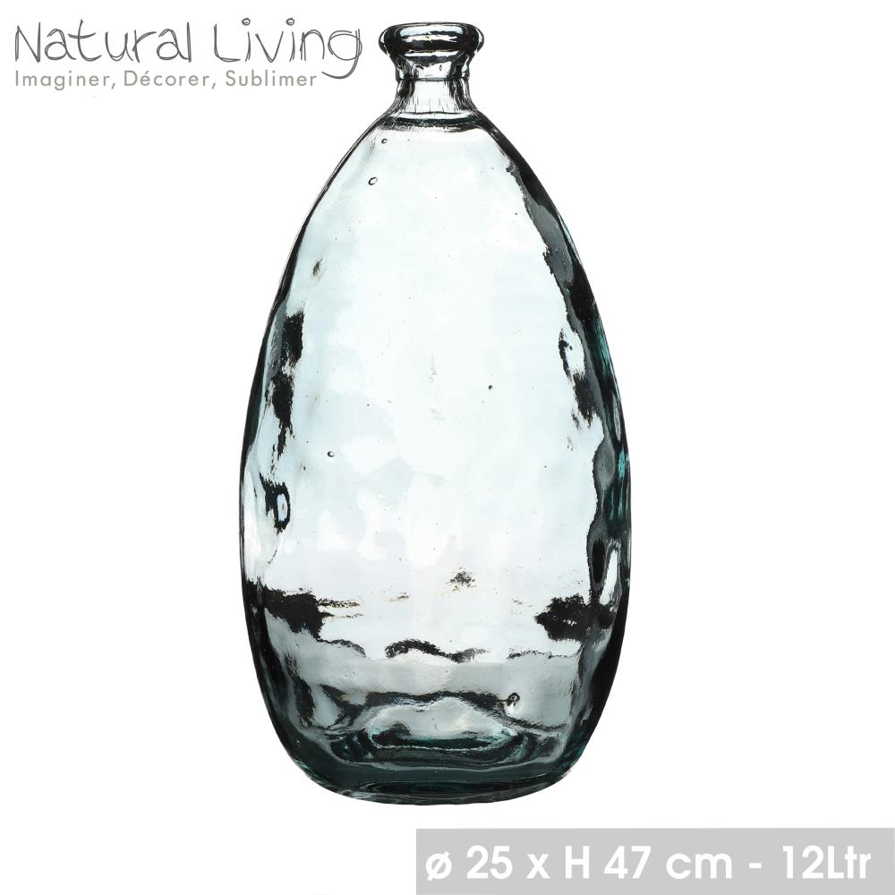 VASE LOU 12 L EN VERRE RECYCLE 25*H47 CM 