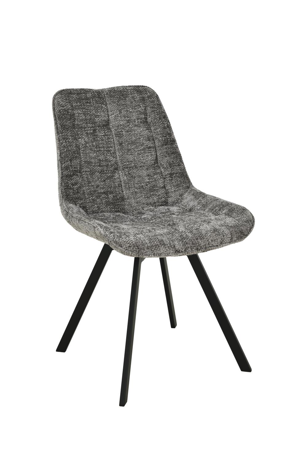 CHAISE JAZZ VELOURS HAGA 16 GRIS  PIEDS NOIR PIVOTANT 51*62*84*49 CM 