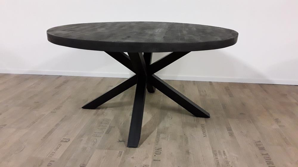 TABLE MANGUIER RONDE NOIRE 150X150 
