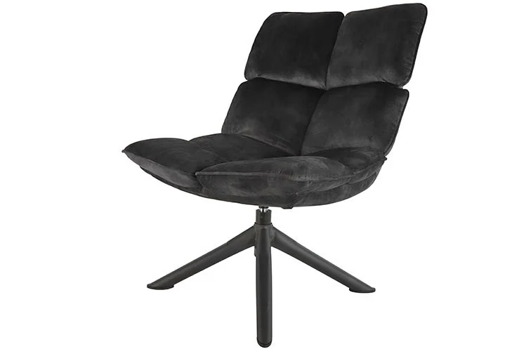 FAUTEUIL VELOURS ANTHRACITE 