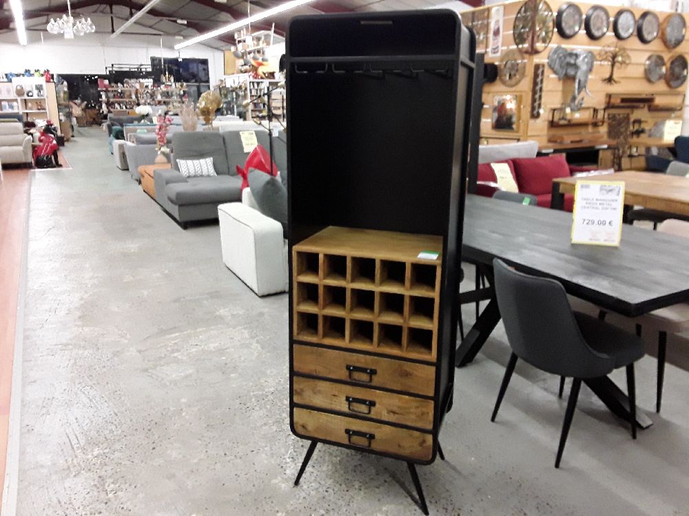 MEUBLE BAR  METAL ET BOIS 