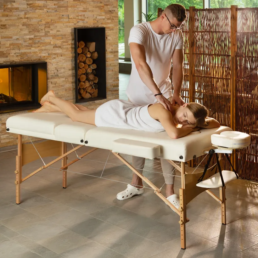 TABLE DE MASSAGE PORTABLE PLIANTE À 3 ZONES 