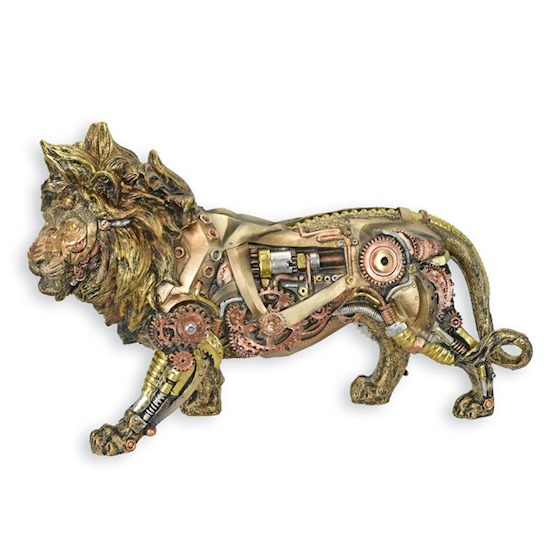 FIGURINE STEAMPUNK EN RÉSINE D'UN LION