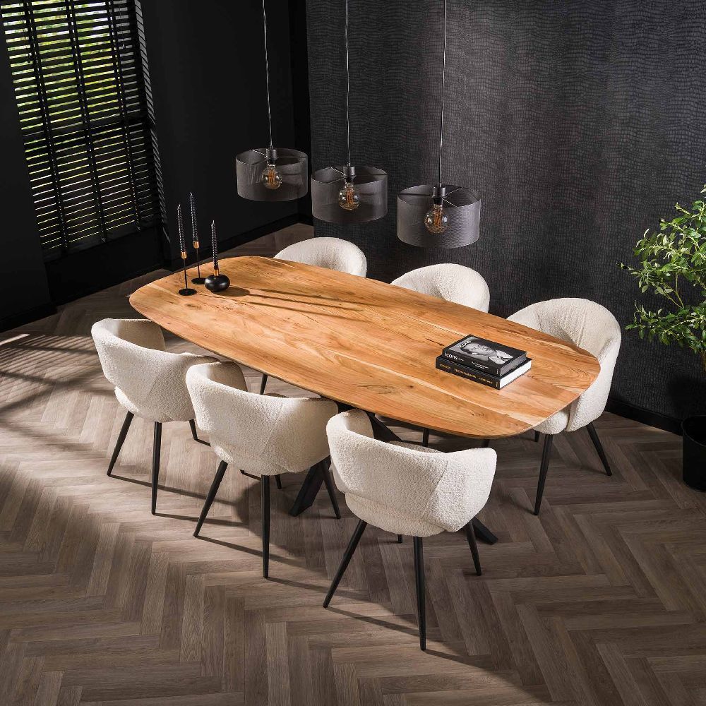 TABLE A MANGER OVALE ARTHUS  215 ACACIA MASSIF NATUREL 