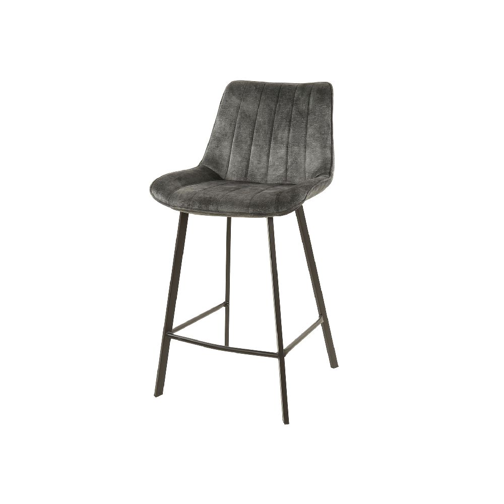 TABOURET DE BAR LARGE ANTHRAVITE VELVET 