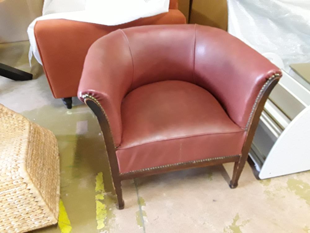 FAUTEUIL CUIR ROUGE