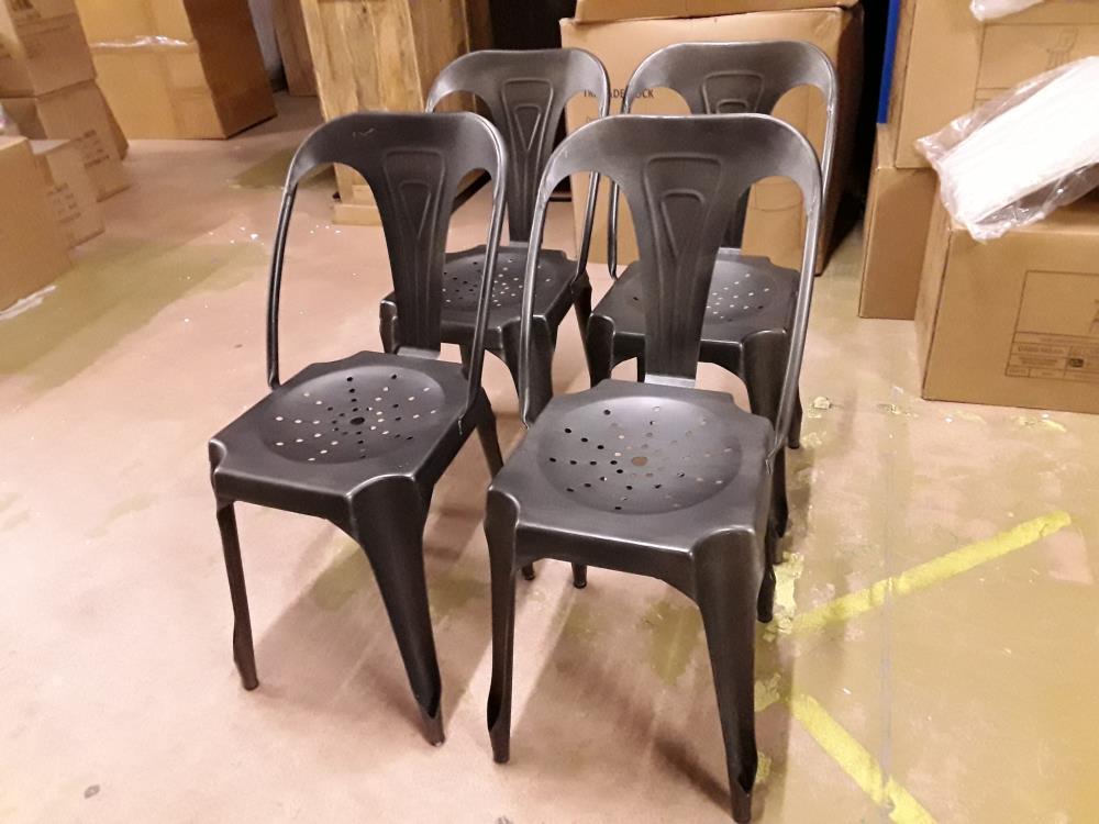 LOT DE 4 CHAISES METAL