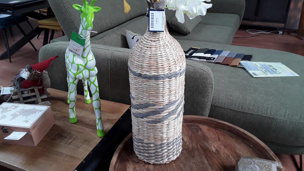 VASE EN FIBRE NATUREL20/20/60 DESTOCK 