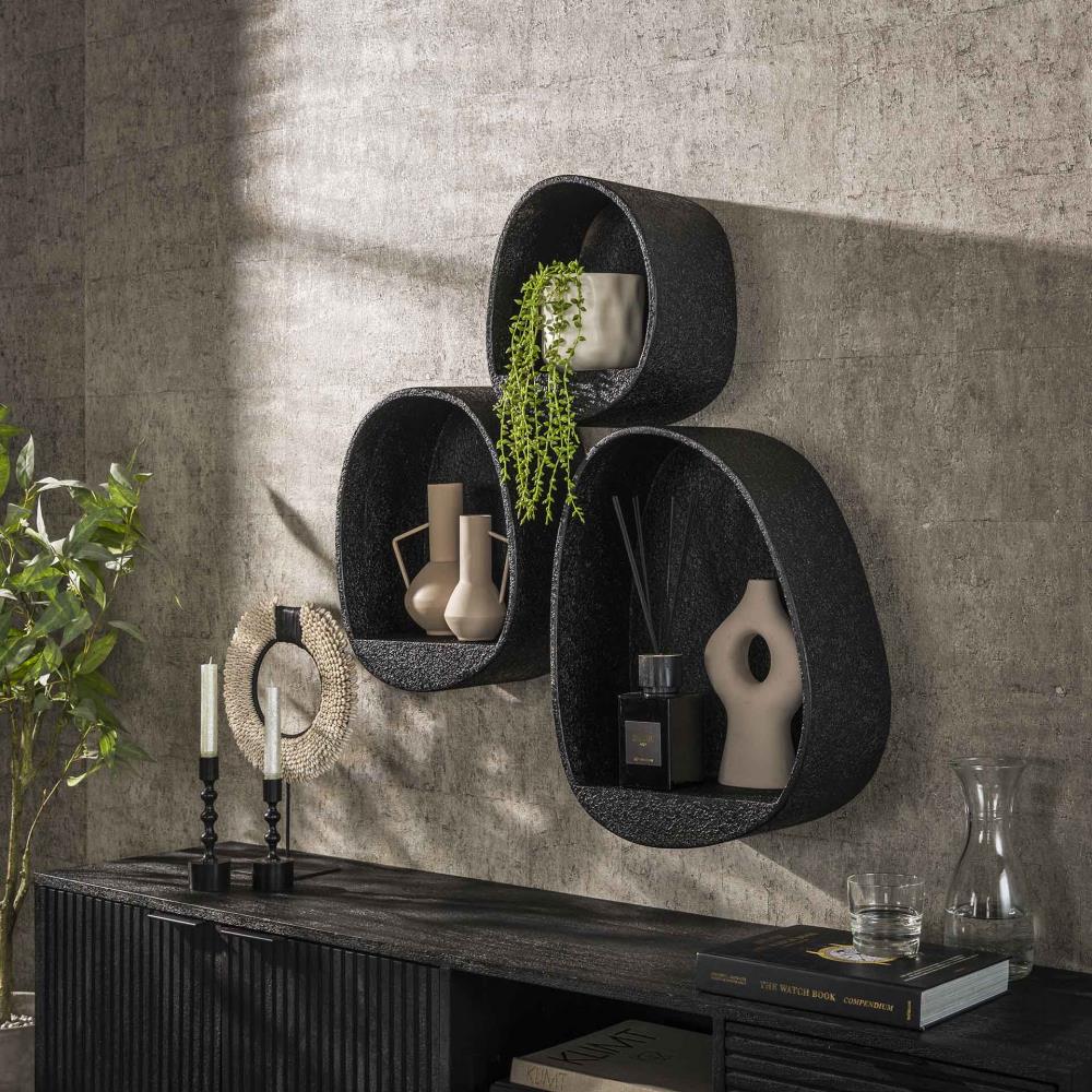 ETAGERE MURALE SERIE DE 3 GRIS 