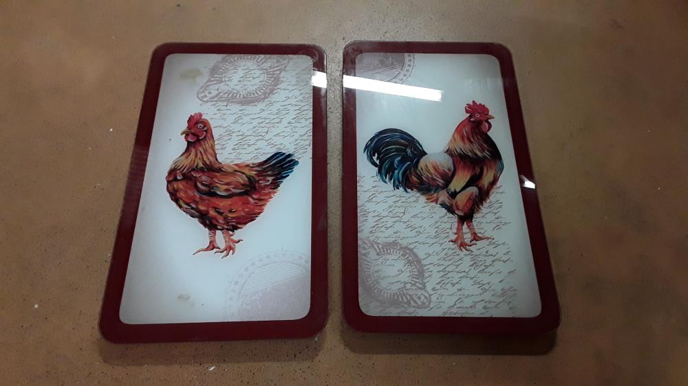 PLATEAU VERRE COQ 