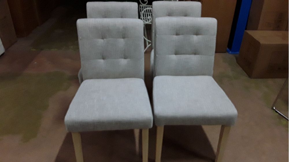 LOT DE 4 CHAISES TISSU BEIGE