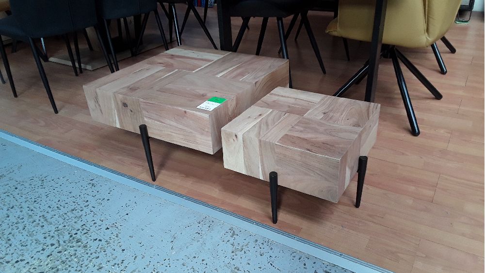 TABLE BASSE SERIE 2 ACACIA MASSIF NATUREL 