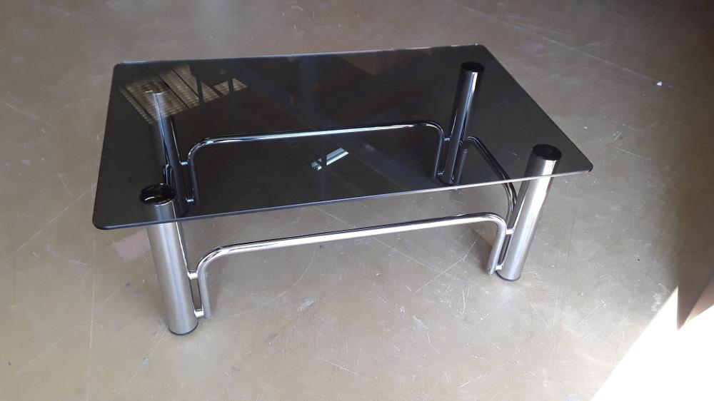 TABLE BASSE VINTAGE VERRE CHROME 