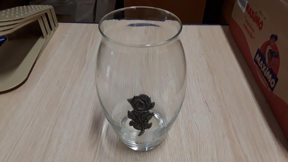 VASE VERRE DECO ETAIN