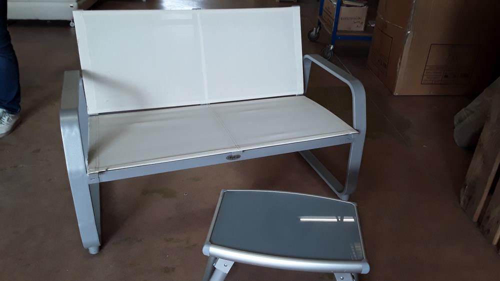 BANQUETTE DE JARDIN HESPERIDE 2 PLACES AVEC PETITE TABLE 