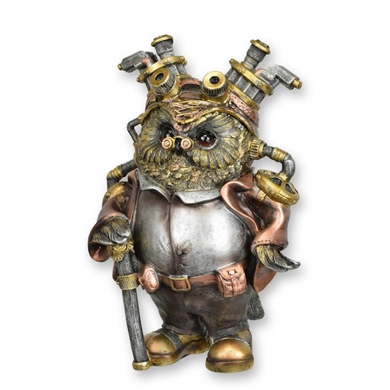 FIGURINE STEAMPUNK EN RÉSINE D'UN HIBOU
