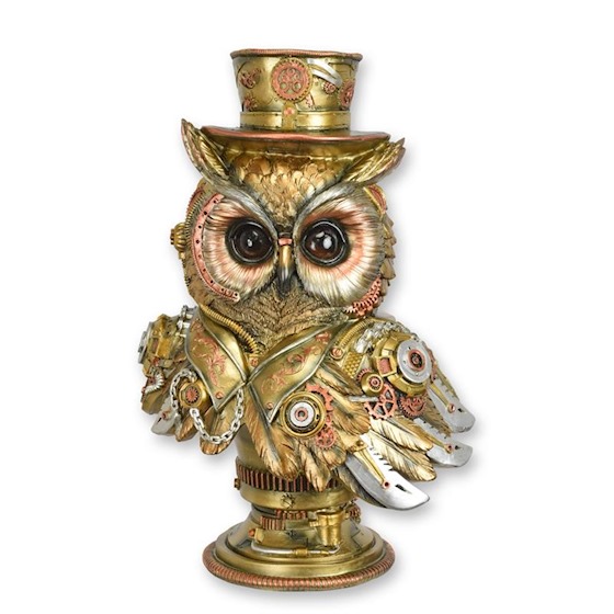 BUSTE STEAMPUNK EN RÉSINE D'UN HIBOU