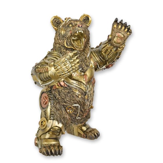 FIGURINE STEAMPUNK EN RÉSINE D'UN GRIZZLY