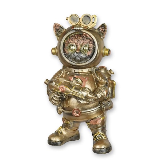 FIGURINE STEAMPUNK EN RÉSINE D'UN ASTRO CAT