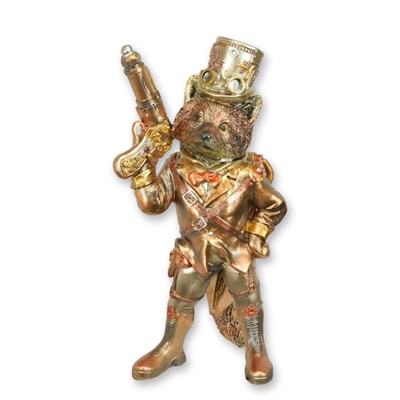 FIGURINE STEAMPUNK EN RÉSINE D'UN RENARD