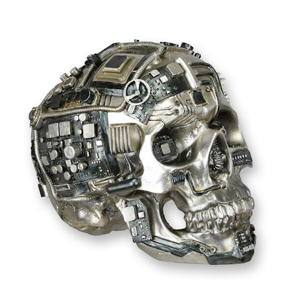 CRÂNE STEAMPUNK EN RÉSINE