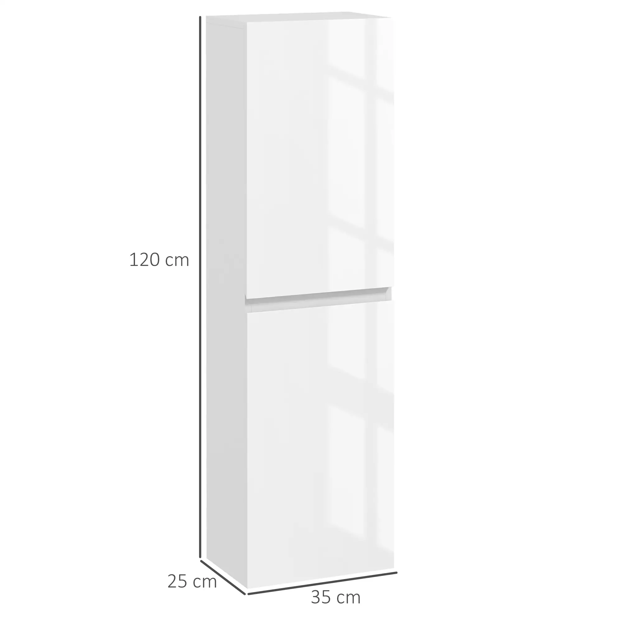 MEUBLE COLONNE RANGEMENT SALLE DE BAIN STYLE CONTEMPORAIN 2 PLACARDS ÉTAGÈRES RÉGLABLES 35 X 25 X 12