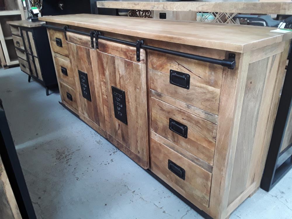 ENFILADE MANGUIER 200 AVEC PORTE BOIS 