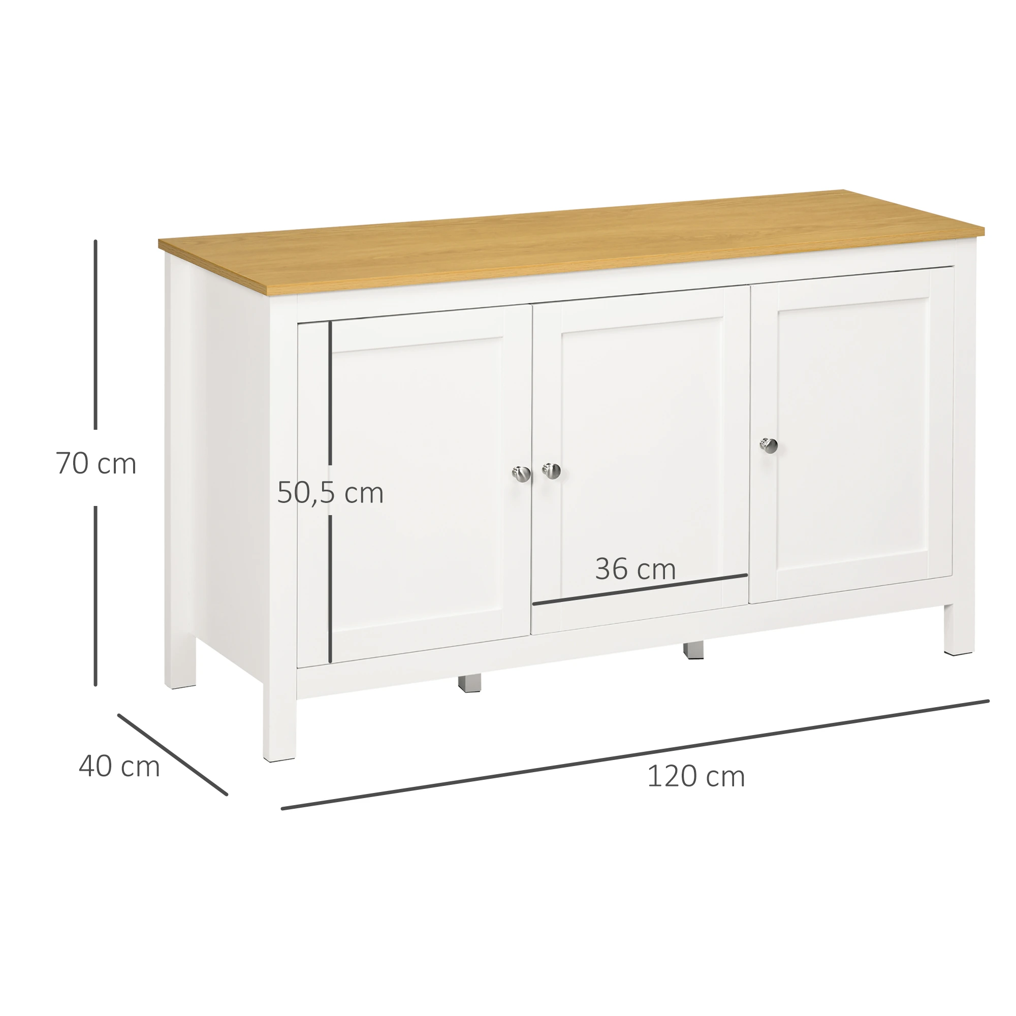BUFFET MEUBLE DE RANGEMENT AVEC 3 PORTES 2 ÉTAGÈRES NEUF DESTOCK 120 X 40 