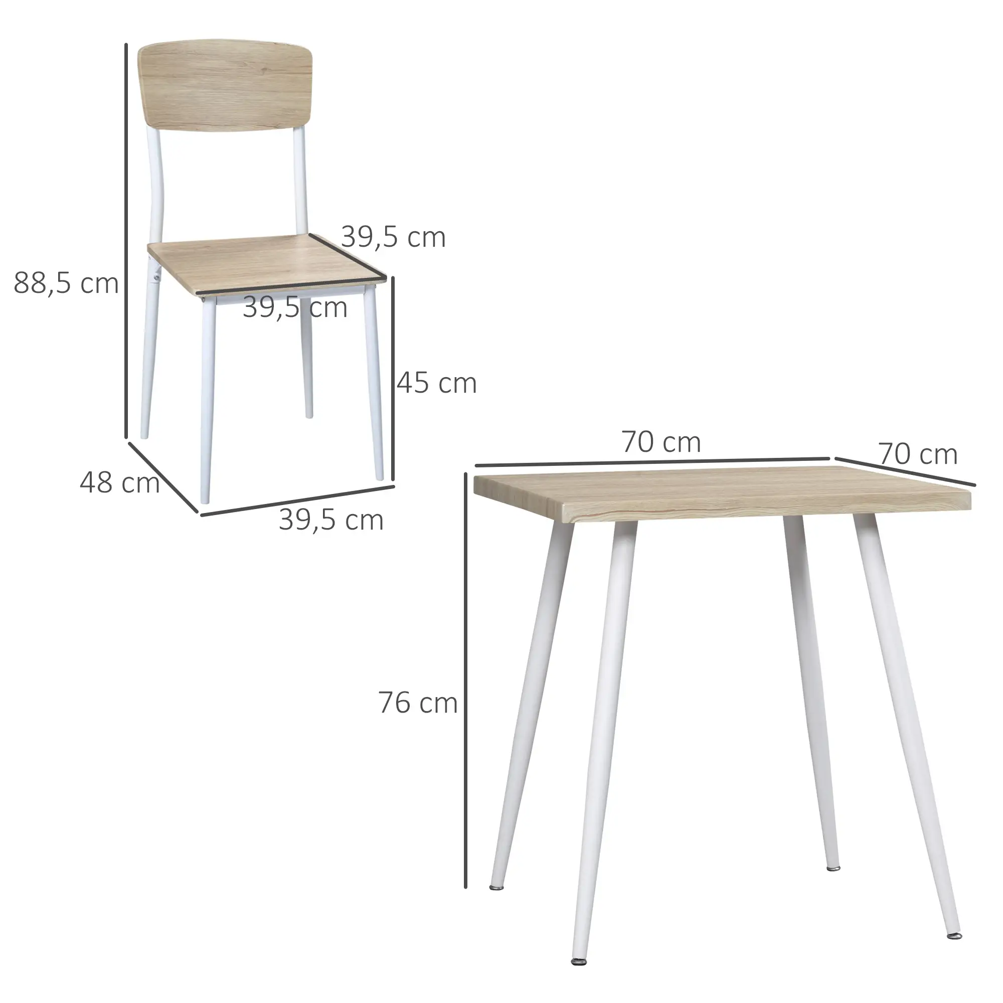 ENSEMBLE TABLE À MANGER CARRÉE 3 PIÈCES /NEUF DESTOCK 