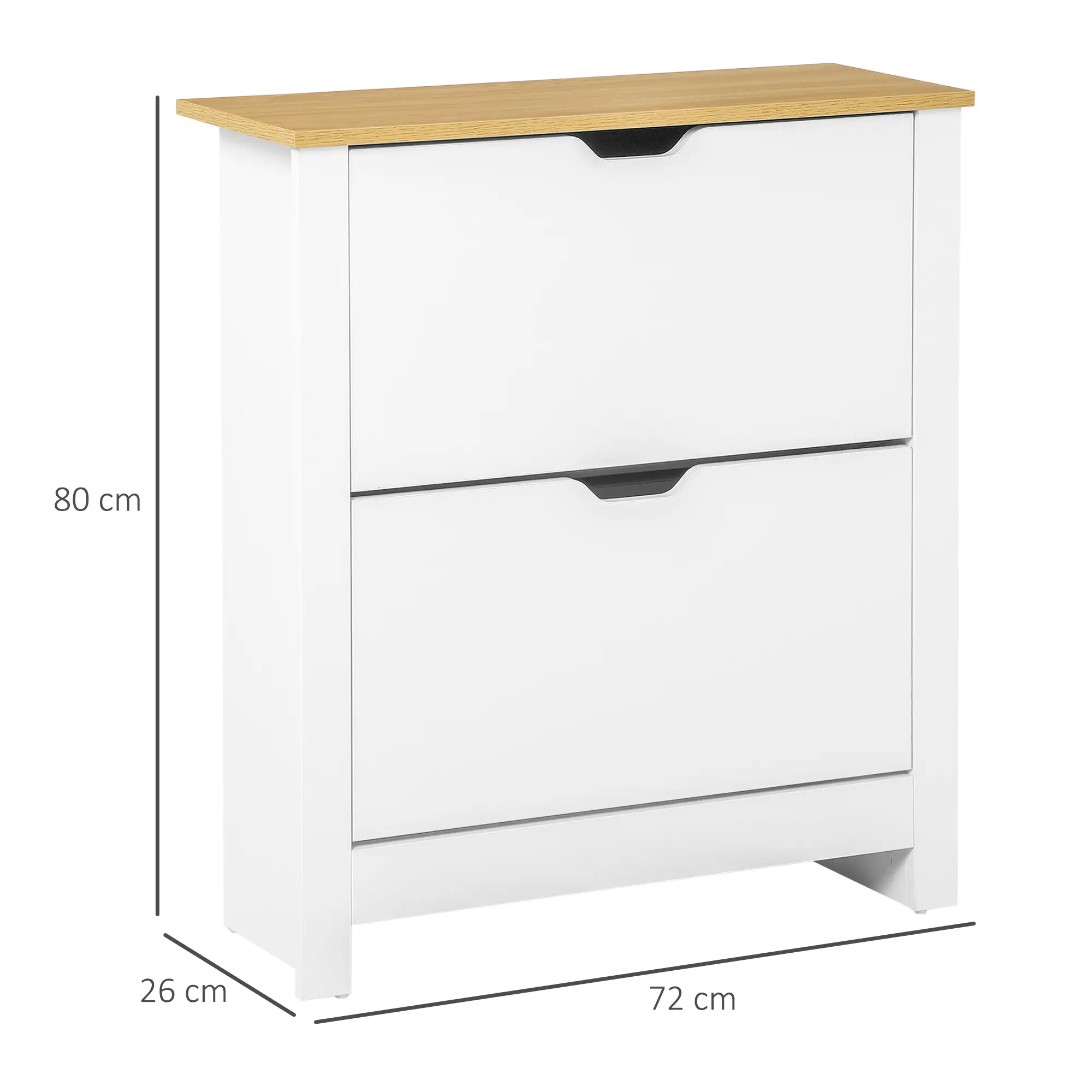 ARMOIRE À CHAUSSURES 2 PORTES ABATTANTES  BLANC CHÊNE/DESTOCK 