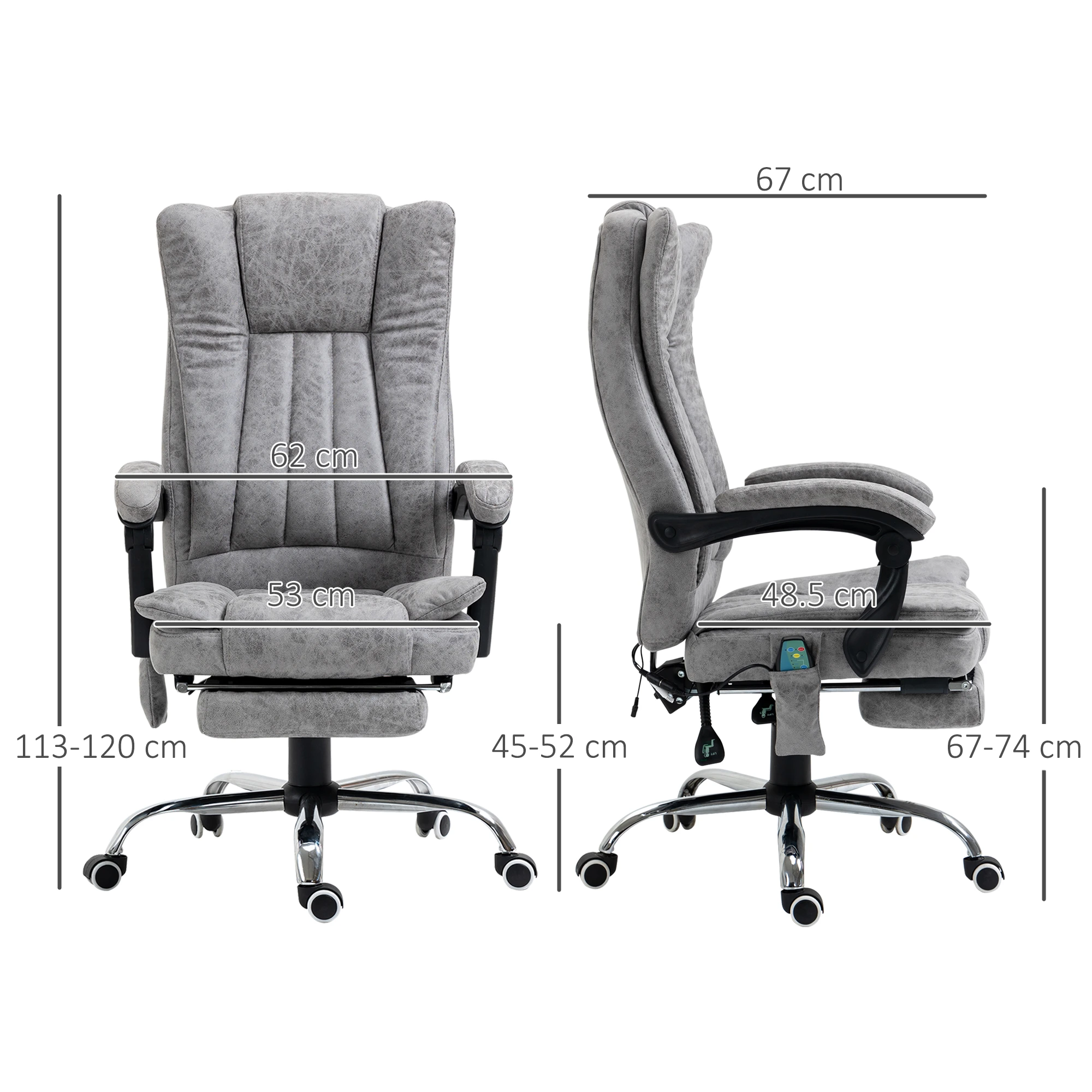 FAUTEUIL DE BUREAU DIRECTION MASSANT CHAUFFANT HAUTEUR RÉGLABLE DOSSIER INCLINABLE /DESTOCK