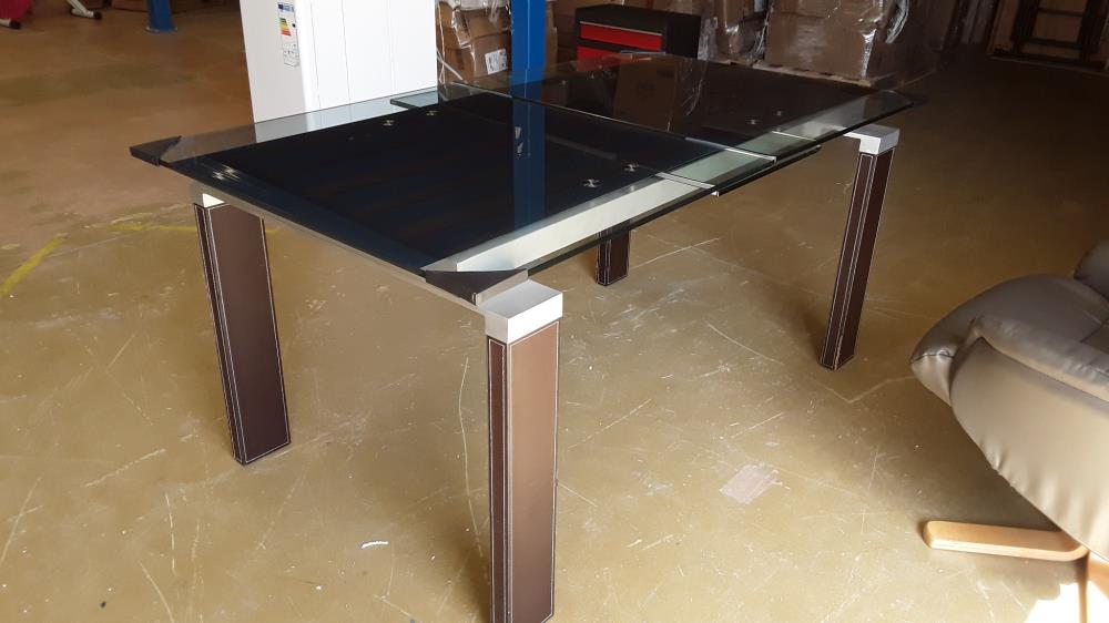TABLE VERRE À RALLONGE