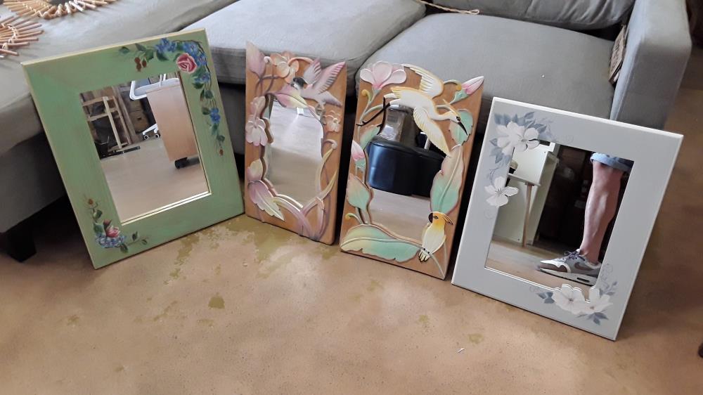 MIROIR DECO BOIS PEINT