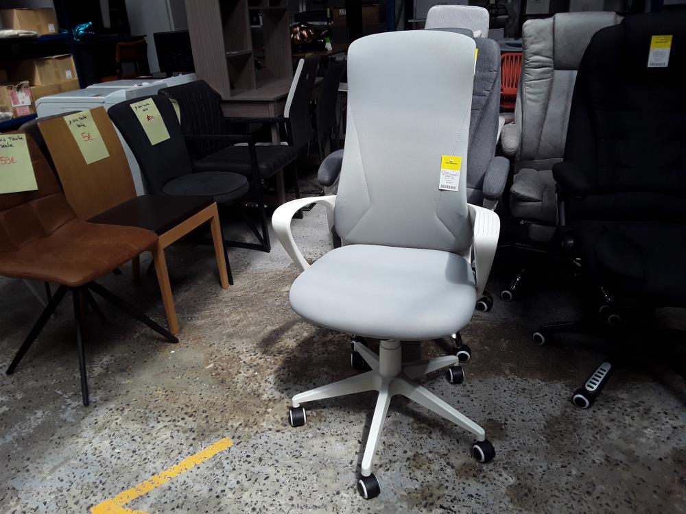 FAUTEUIL DE BUREAU MANAGER ERGONOMIQUE INCLINABLE RÉGLABLE GRIS CLAIR/DESTOCK