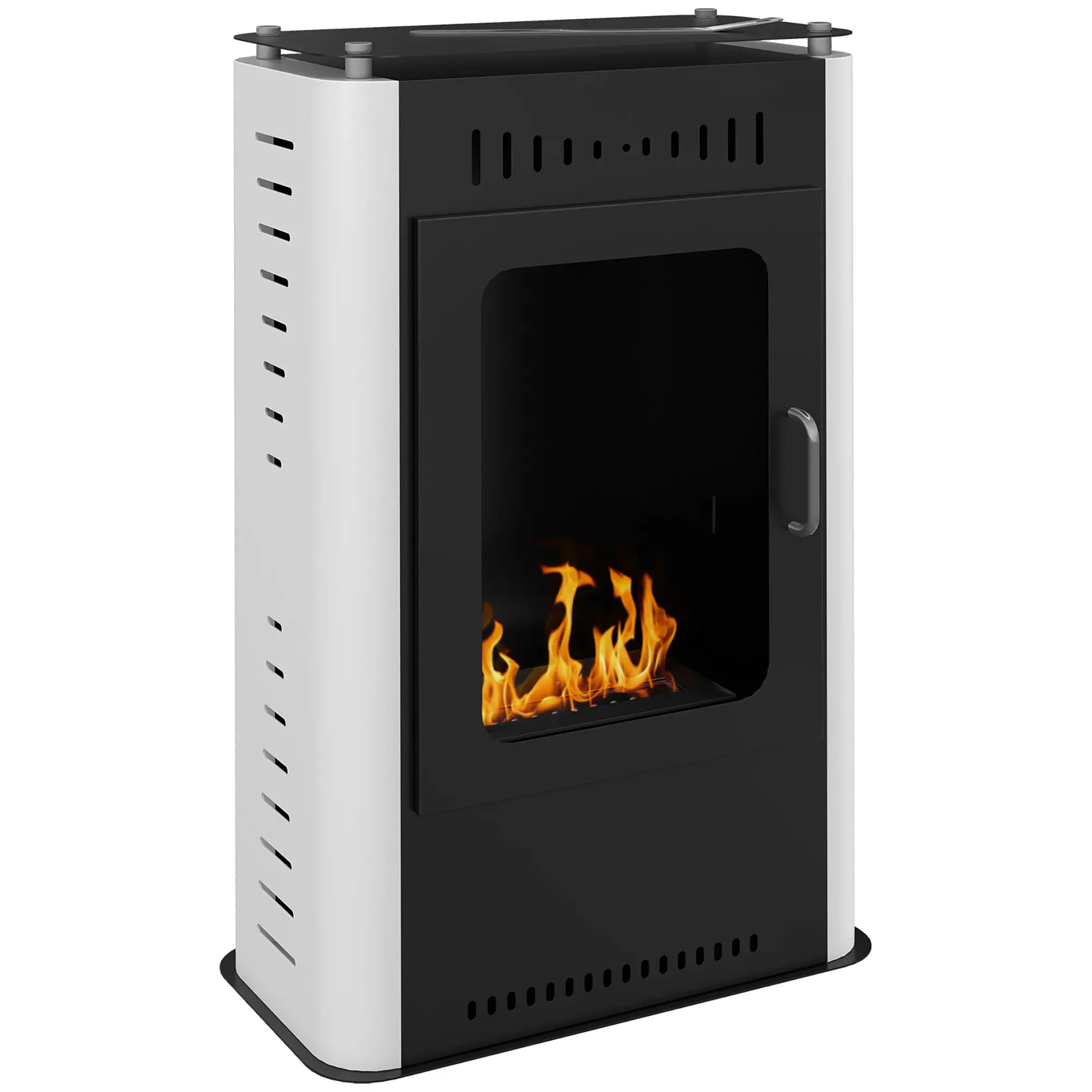 CHEMINÉE POÊLE À ÉTHANOL AVEC RÉSERVOIR 1,2L 3H DE DURÉE DE COMBUSTION COUVERTURE 20 À 25 M² 50 X 27