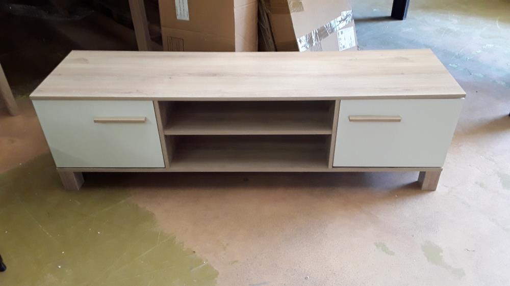 MEUBLE TV CHENE ET BLANC