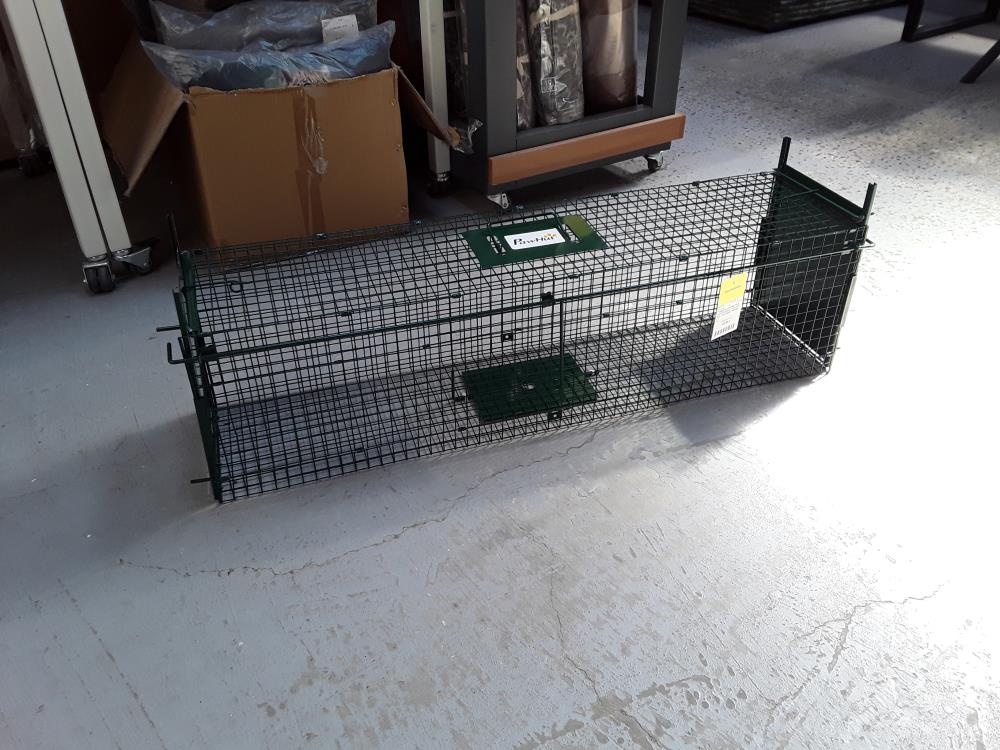 PIÈGE DE CAPTURE POUR PETITS ANIMAUX TYPE LAPIN RAT - 2 ENTRÉES + POIGNÉE - DIM. 100L X 25L X 28H CM