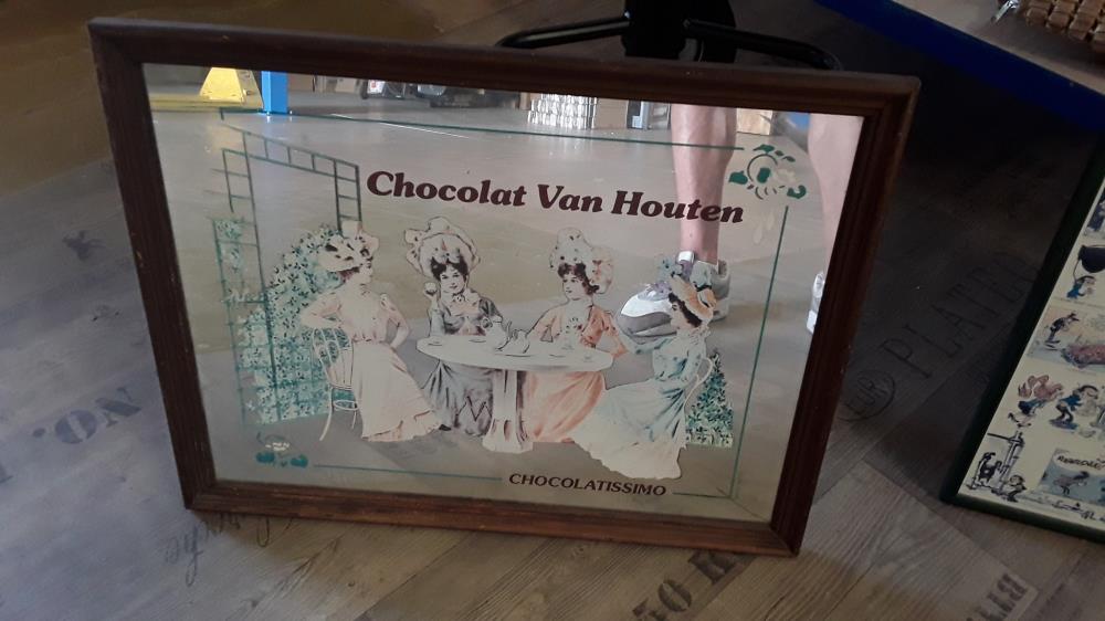 CADRE MIROIR PUBLICITAIRE CHOCOLAT VAN HOUTEN