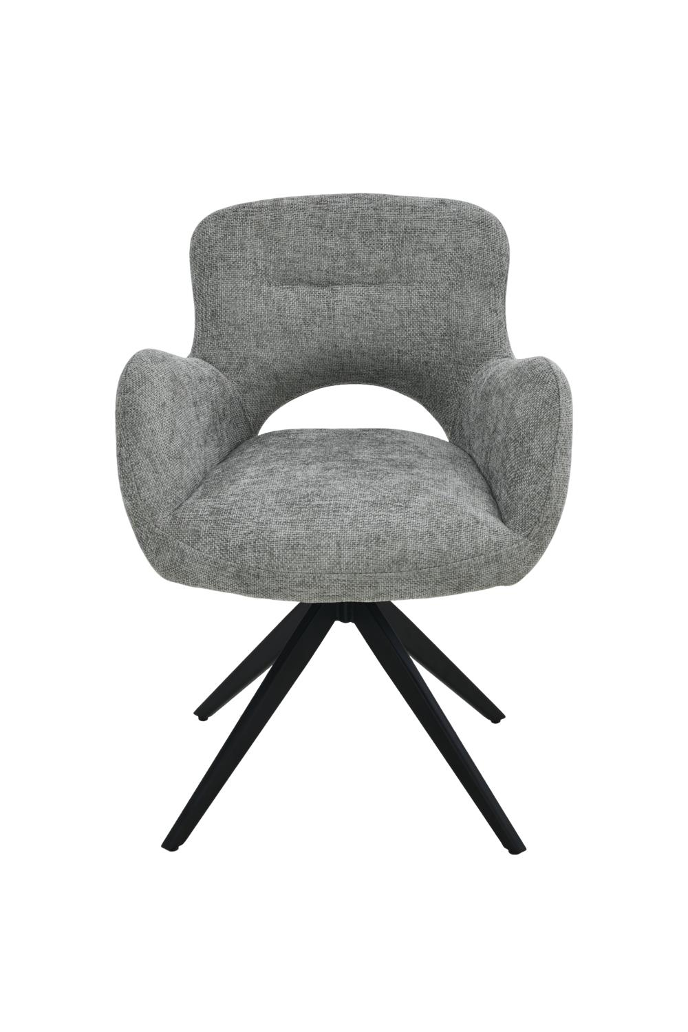 FAUTEUIL TOURNANT  LORIE TISSU GRIS 